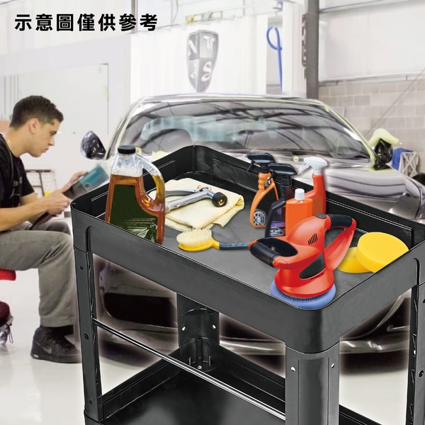 全方位二層工具車 (黑色標準型＋藍襯套)-康得倫事業有限公司