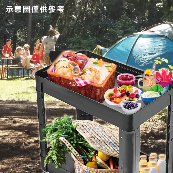 全方位二層工具車 (黑色標準型＋藍襯套)-康得倫事業有限公司