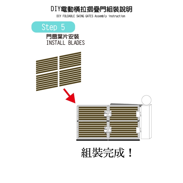 DIY電動橫拉摺疊門組裝說明-東合興國際企業有限公司