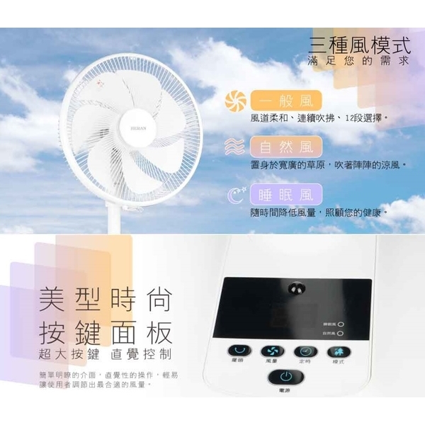 禾聯HERAN 12吋智能變頻DC風扇 HDF-12AH710-奧立科技能源股份有限公司
