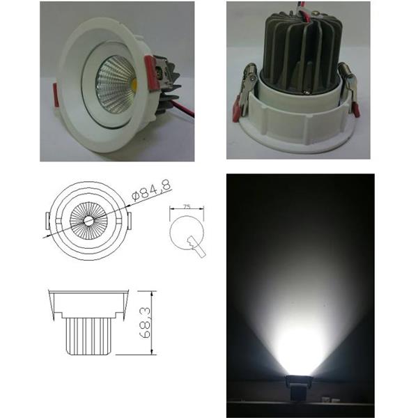 LED  10W內縮防眩 崁燈／挖孔75mm