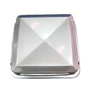 防颱(立體方型)防風罩-A02 [具氣流導引斜面之防風罩]、立方體防風罩、方形外氣口、排氣罩、外氣口、外牆排風罩、通氣罩、防颱型排風罩、排煙罩-泓富產品實業有限公司