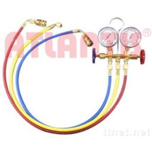 R134A 冷媒雙錶組 + 不可調整型快速接頭-亞帝國際有限公司