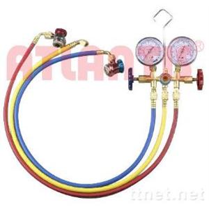 R134A 冷媒雙錶組 + 可調整型快速接頭-亞帝國際有限公司