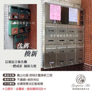 不鏽鋼蝕刻烤漆 社區信箱汰舊換新 集合式信箱-葡萄藤鍛造藝術公司
