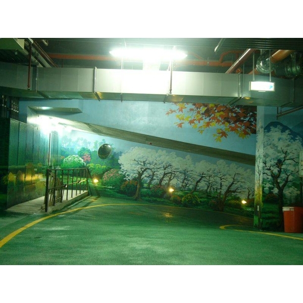 停車場走道美化彩繪-展望傳統藝術彩繪工作室