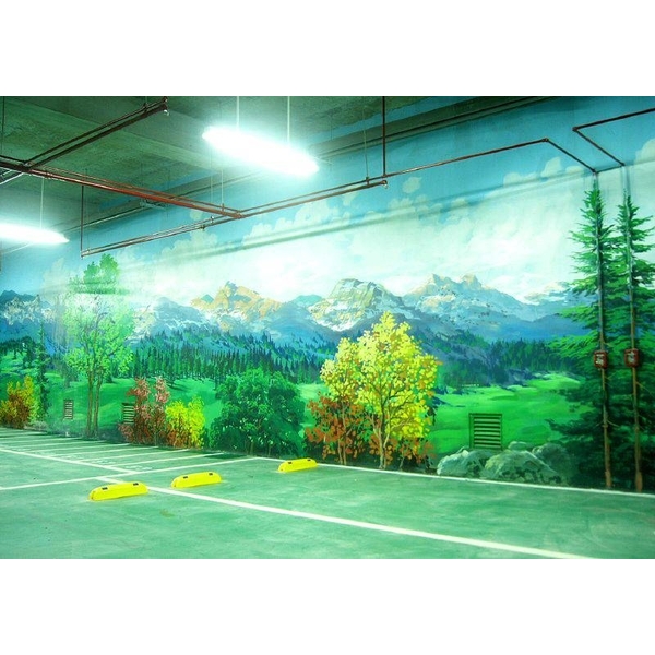 停車場牆壁彩繪-展望傳統藝術彩繪工作室