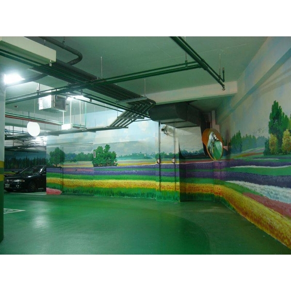停車場牆壁彩繪-展望傳統藝術彩繪工作室