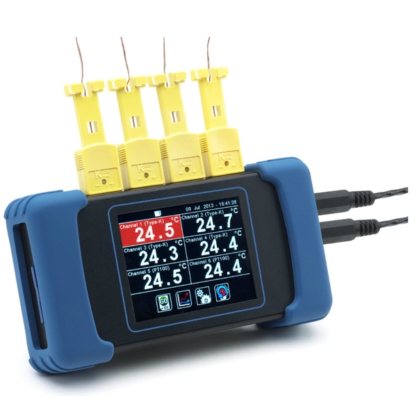 可攜式螢幕觸控溫度紀錄器（六組通道型）  TDL-R／D-6C