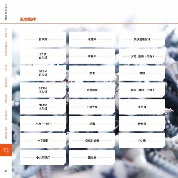 五金配件列表