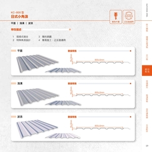 彩色鋼板－日式小角浪(平面／淺溝／波浪)-高勤鋼品