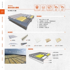 屋頂系統組合式防火鋼板－防火時效30分鐘-高勤鋼品